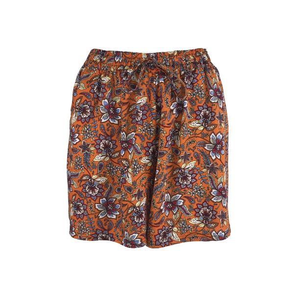 Fusta-pantalon scurta, Univers Fashion, culoare portocaliu cu imprimeu floral, L-XL